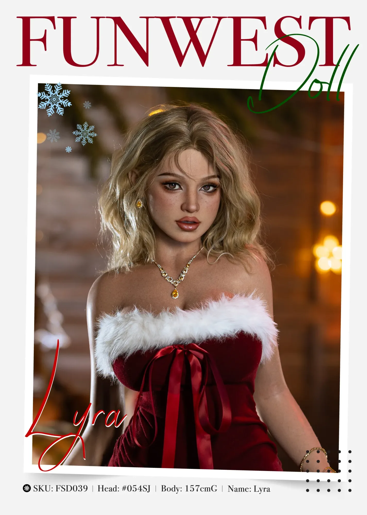 5FT2/157CM G CUP SILICONE BLONDE CHRISTMAS SEX DOLL (REAL SKIN TEXTURE) - LYRA view 7
