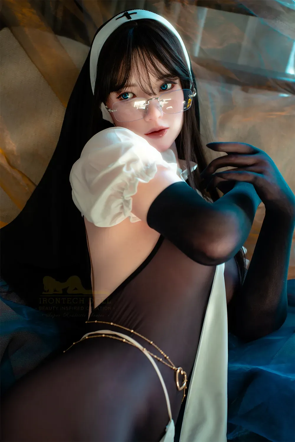 5FT3/162CM MINUS A CUP SILICONE ASIAN NUN SEX DOLL S37 - YEONA view 8
