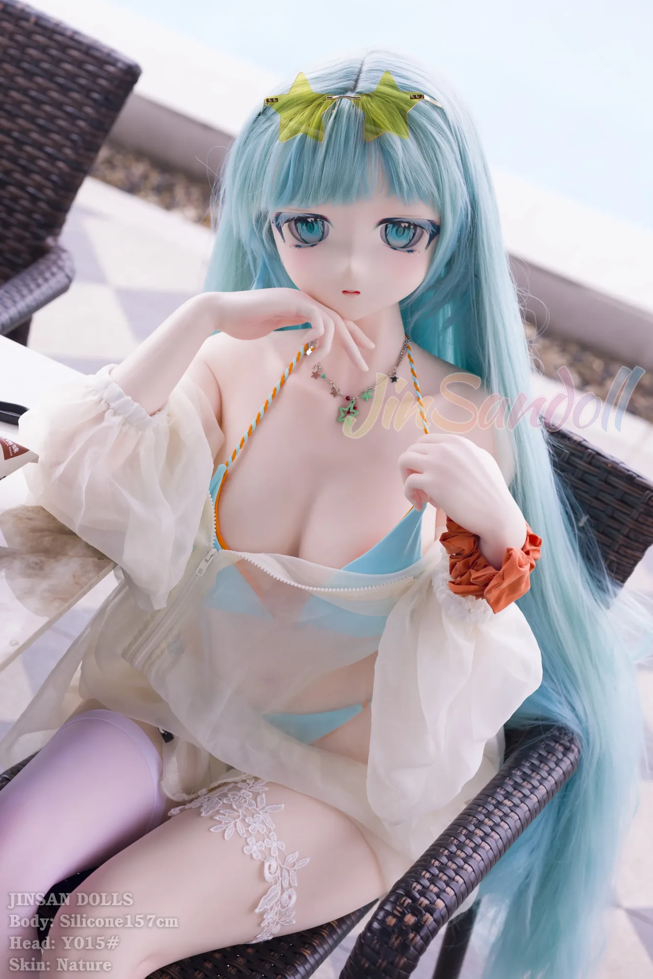 5FT2/157CM B CUP PVC HEAD SILICONE SEX DOLL - AMY