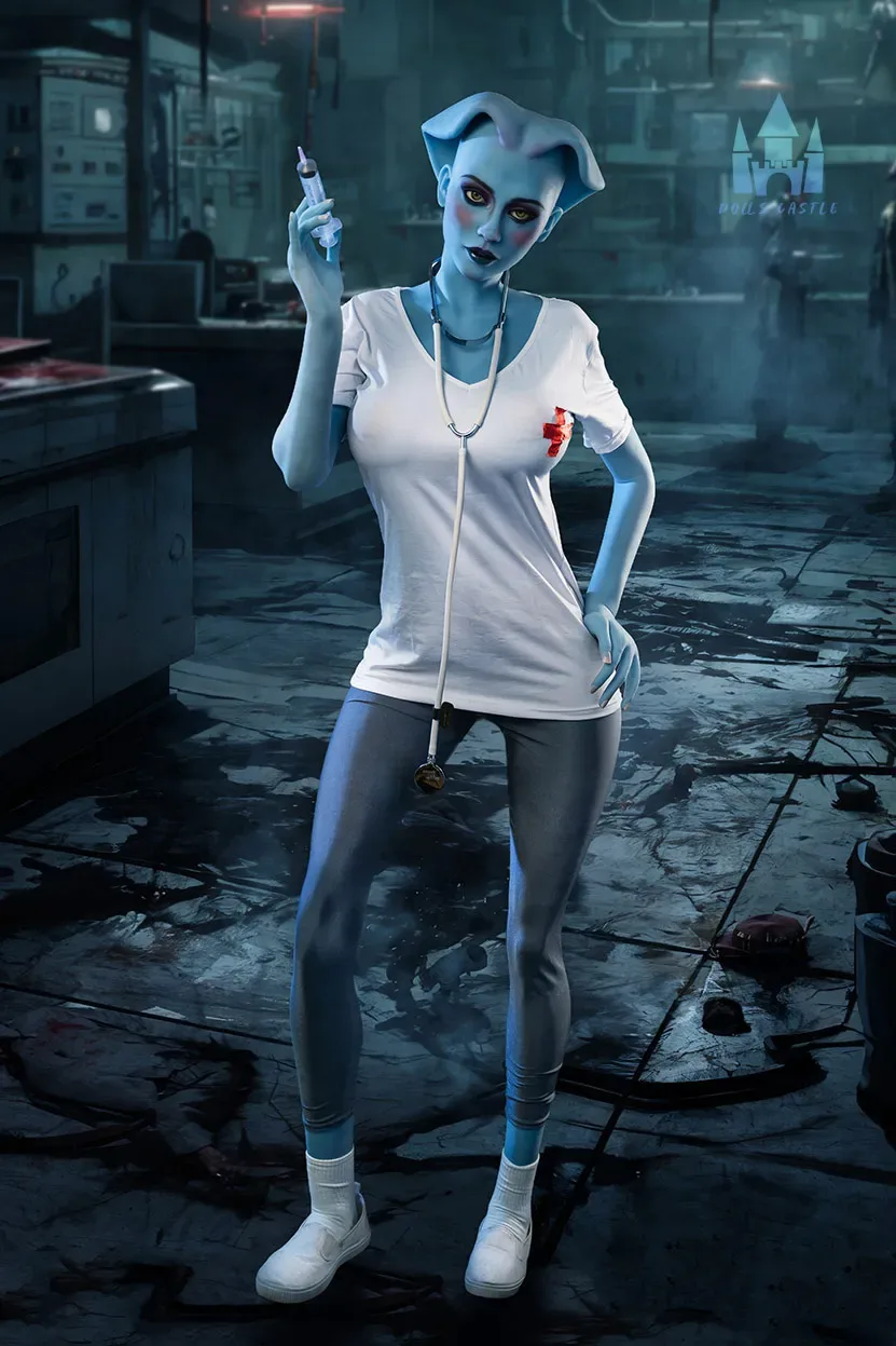 5FT6/170CM G CUP TPE BLUE SKIN ALIEN SEX DOLL - ELSA view 5