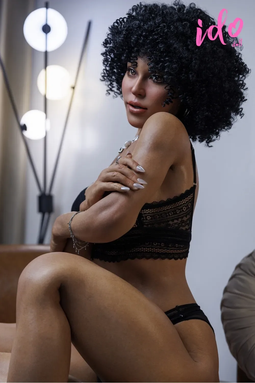5FT5/169CM C CUP SILICONE BLACK SEX DOLL - SELENA view 5