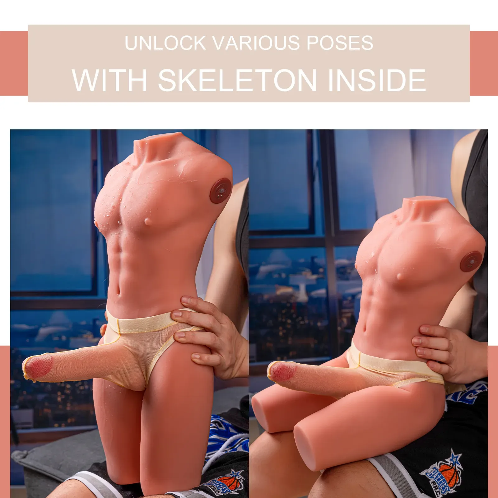 JACKSON - 10.6LB ELECTRIC PULSE TAN SKIN MALE TORSO SEX DOLL view 7