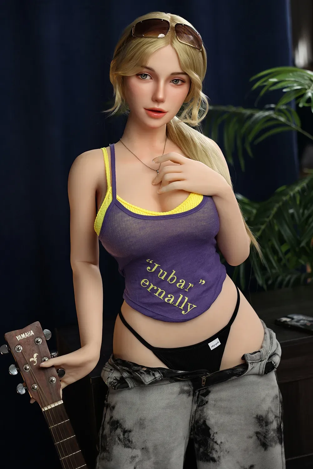 (US STOCK) 5FT4/164CM E CUP SILICONE HEAD MOVABLE JAW BLONDE SEX DOLL - NYX