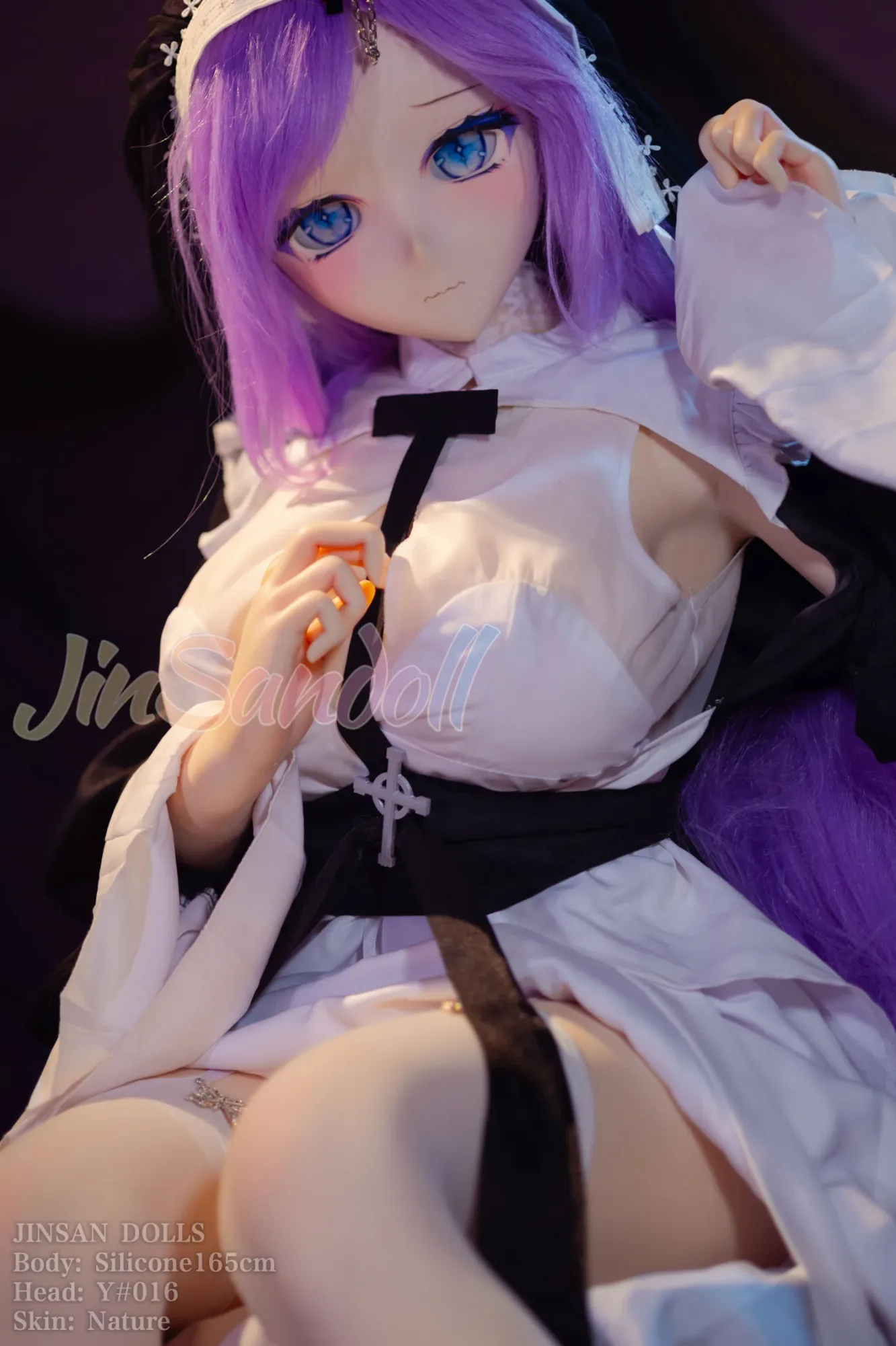 5FT4/165CM G CUP PVC HEAD SILICONE SEX DOLL - NUN view 5
