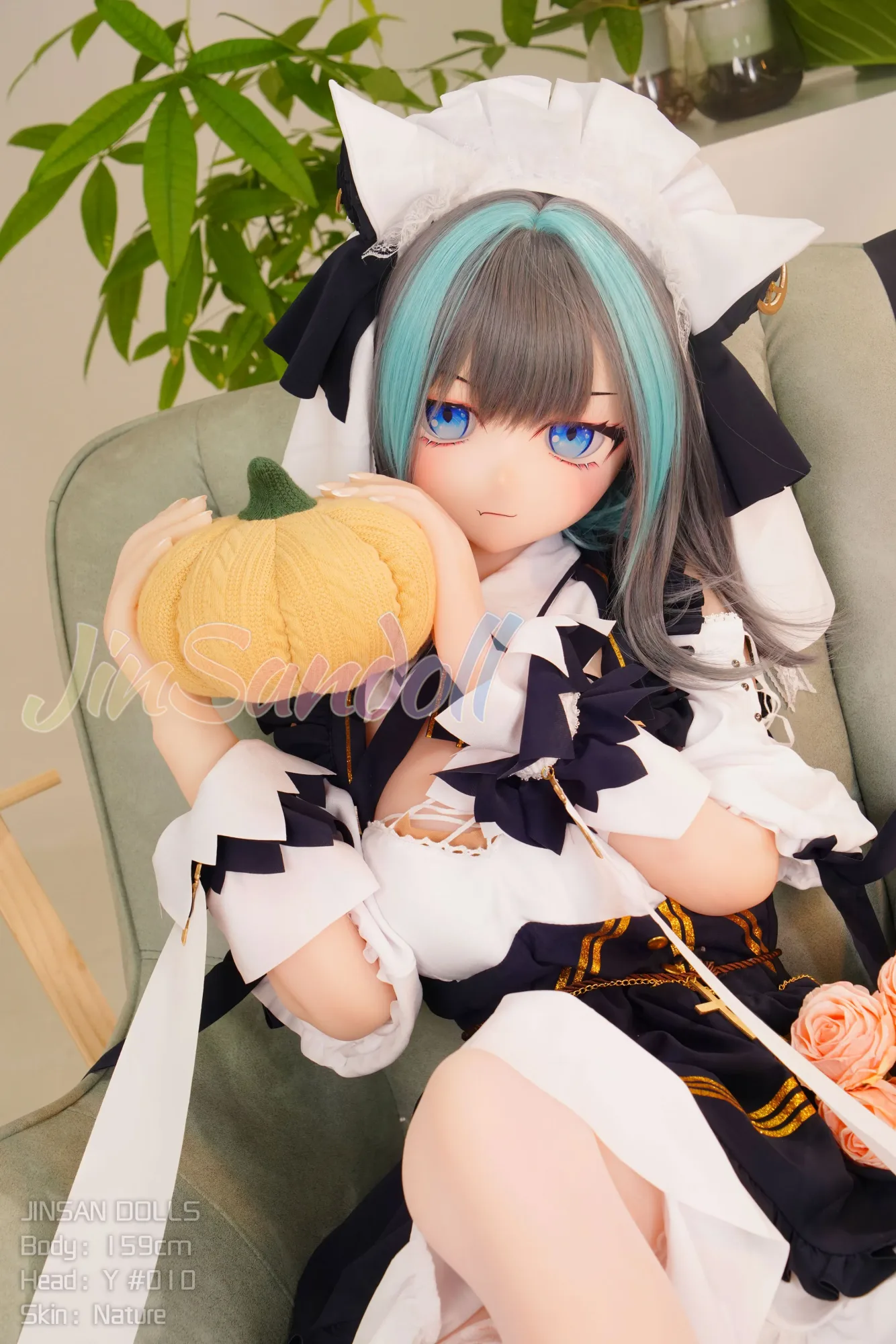 5FT3/159CM B CUP PVC HEAD ANIME TPE SEX DOLL - YUKIO