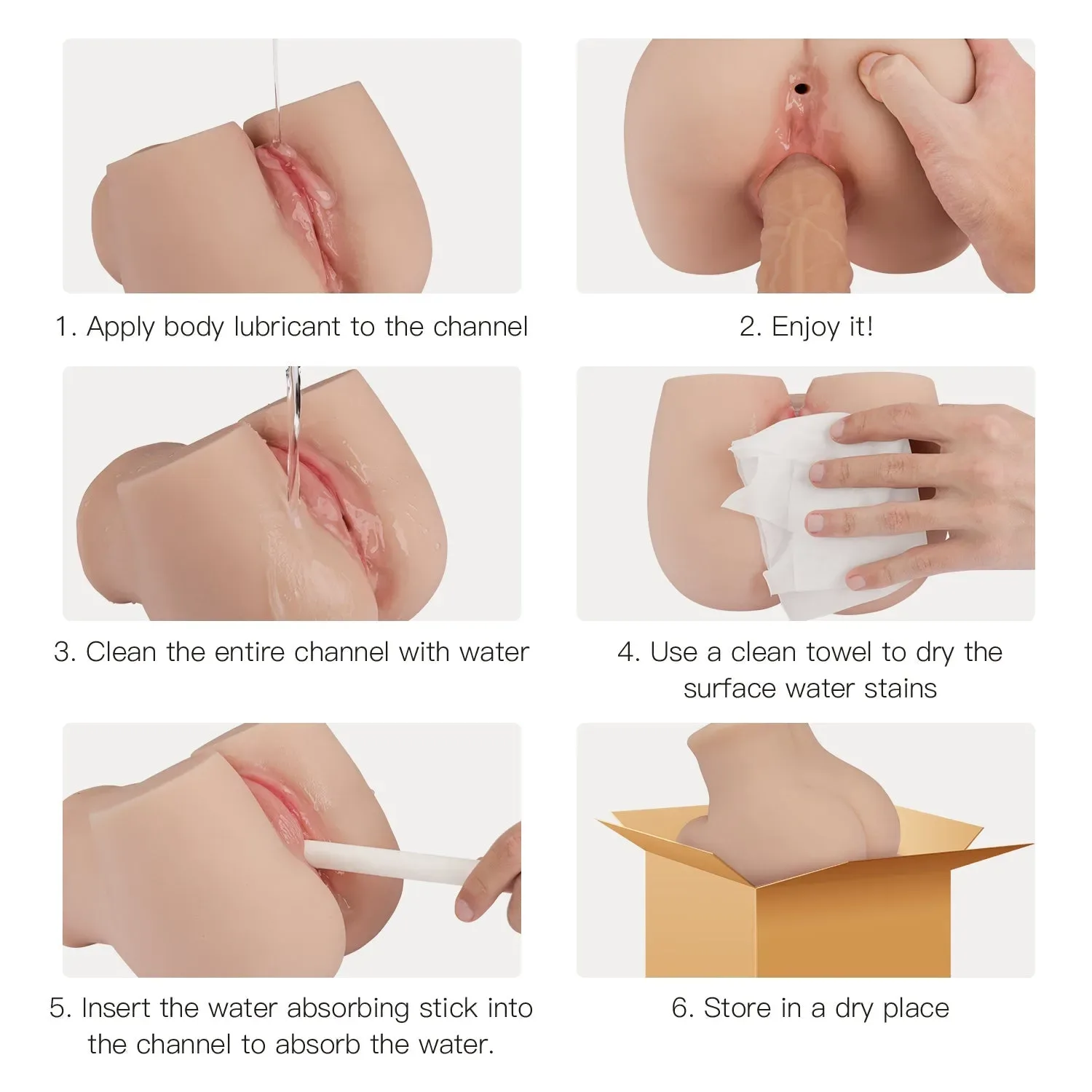 MINNION - 5LB REALISTIC MINI SEX DOLL TORSO WITH TWO CHANNELS view 7