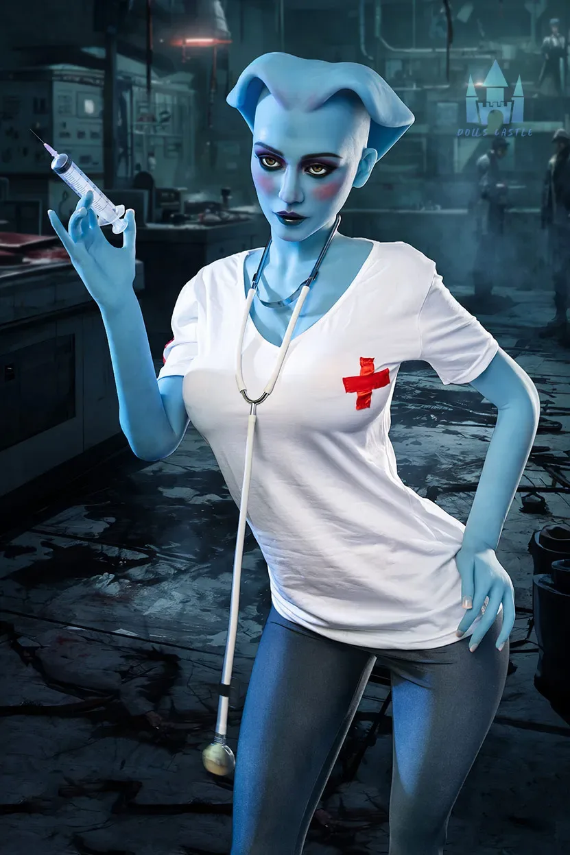 5FT6/170CM G CUP TPE BLUE SKIN ALIEN SEX DOLL - ELSA