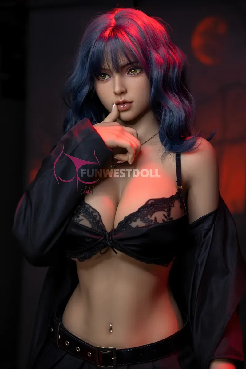 5FT2/157CM G CUP TPE BLUE HAIR SEX DOLL - LILY view 5