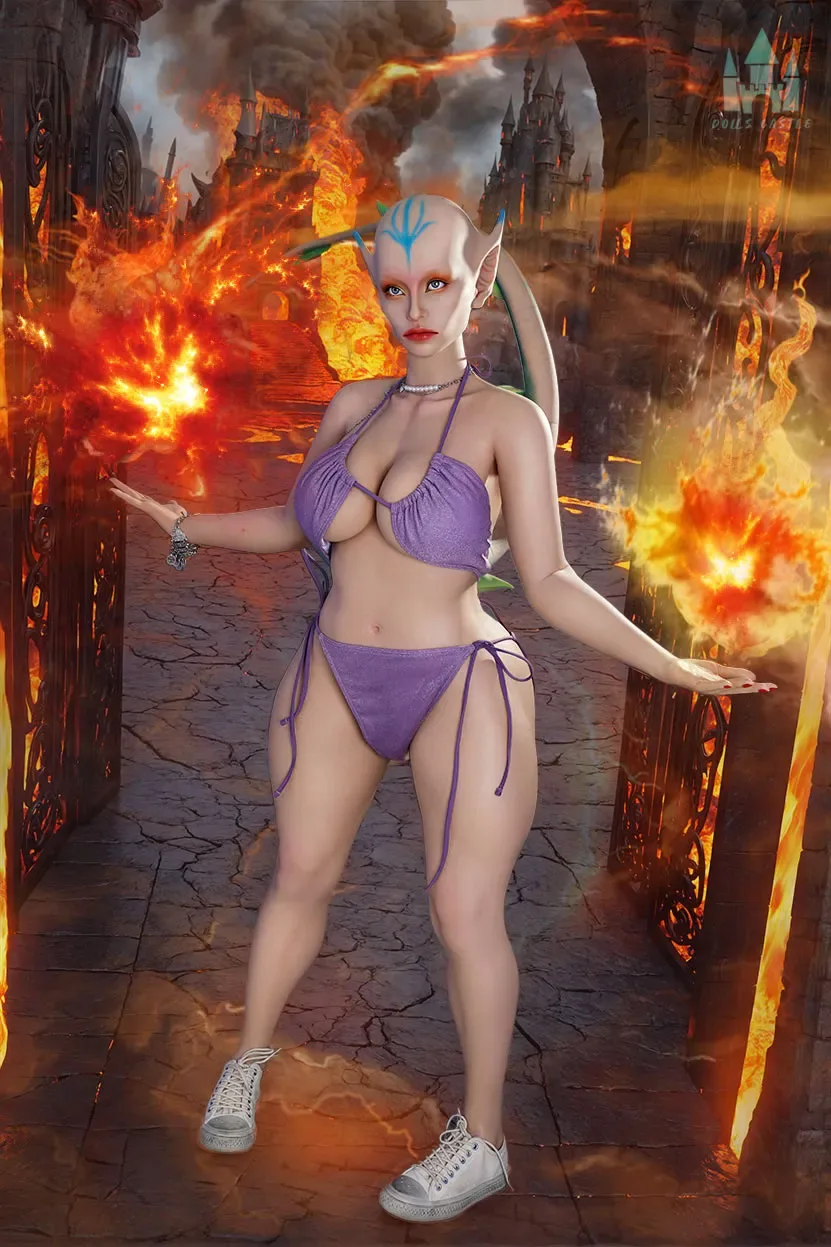 5FT/153CM G CUP SILICONE DRAGON SEX DOLL WITH TAIL - PANDORA view 2