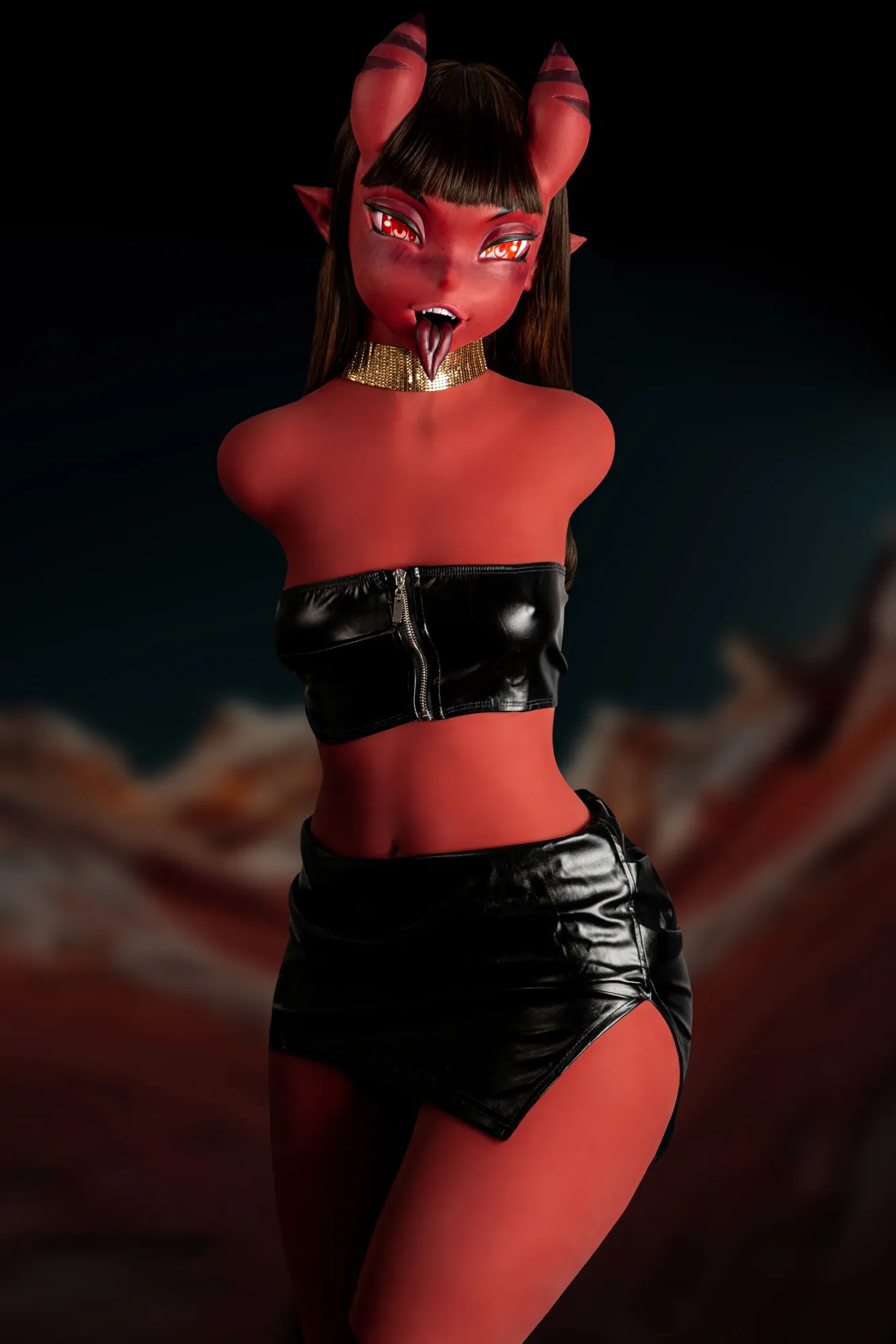 MERU - 64.6LB SILICONE HEAD TPE RED SKIN DEVIL SEX TORSO view 3
