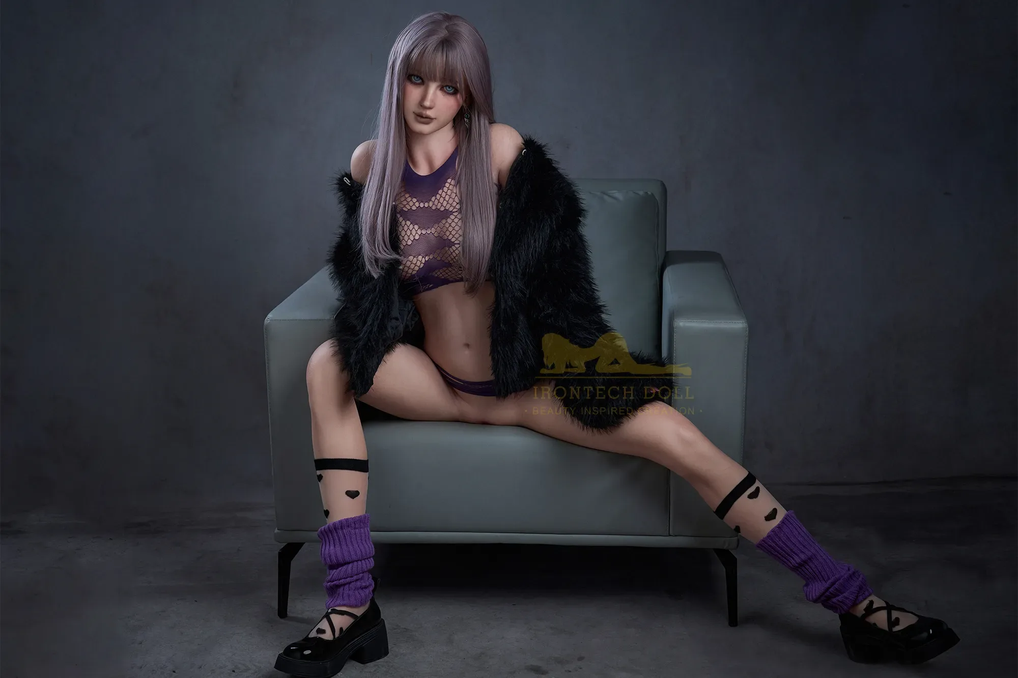 5FT5/169CM C CUP SILICONE PURPLE HAIR SEX DOLL S9 - CHERRY view 6