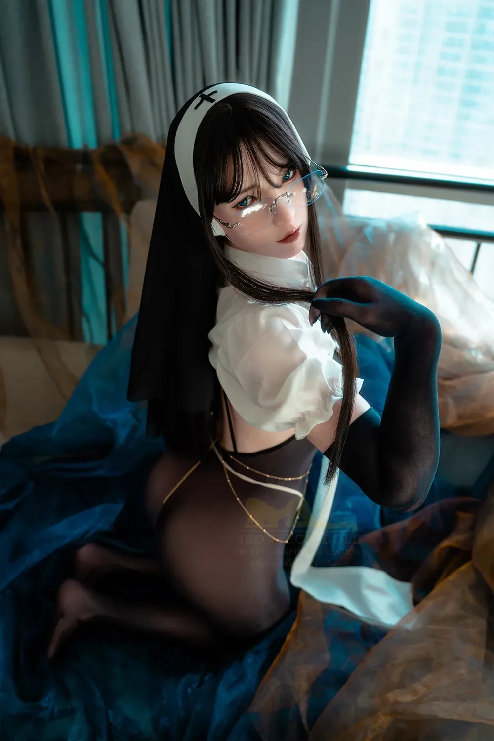 5FT3/162CM MINUS A CUP SILICONE ASIAN NUN SEX DOLL S37 - YEONA view 6