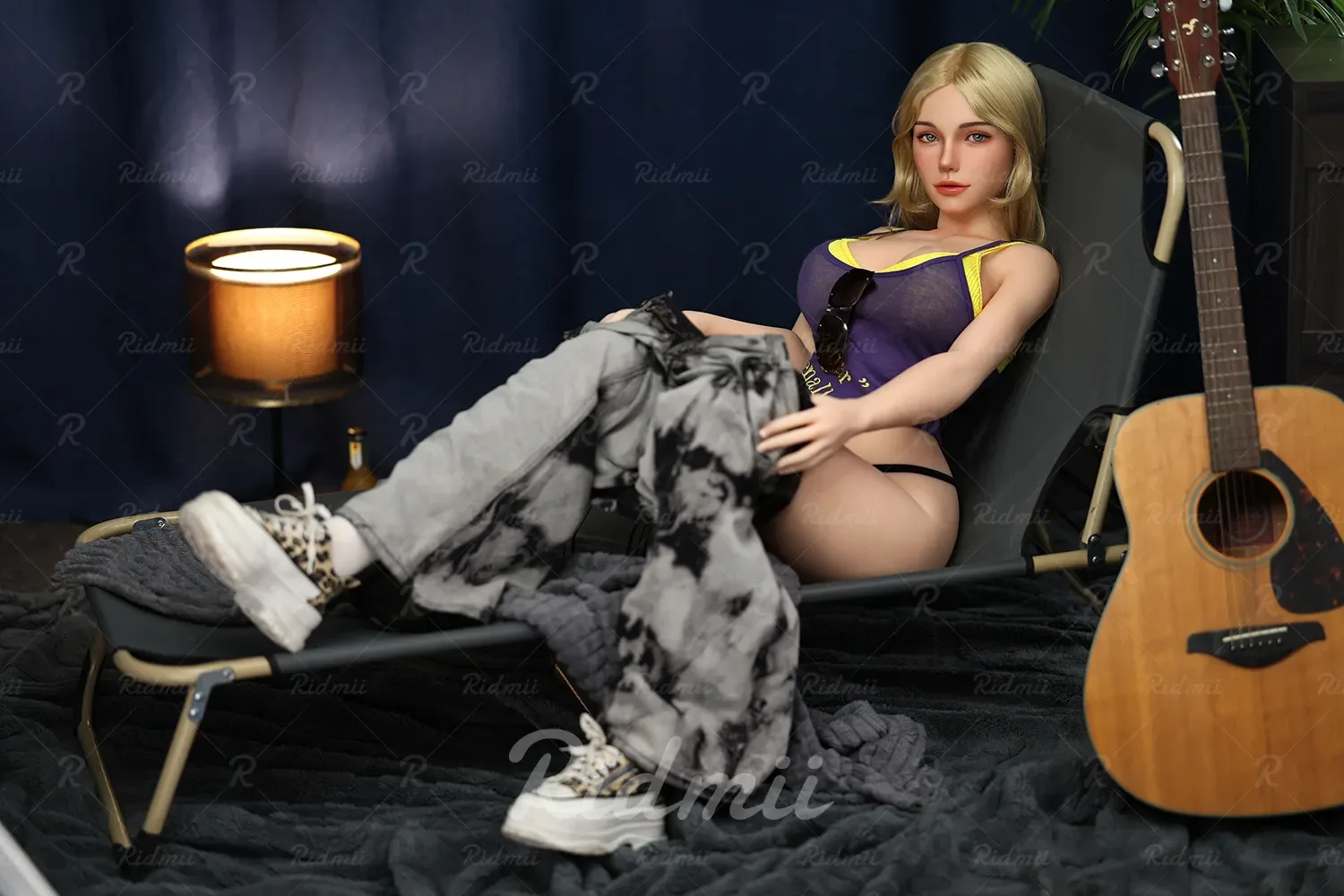 (US STOCK) 5FT4/164CM E CUP SILICONE HEAD MOVABLE JAW BLONDE SEX DOLL - NYX view 5