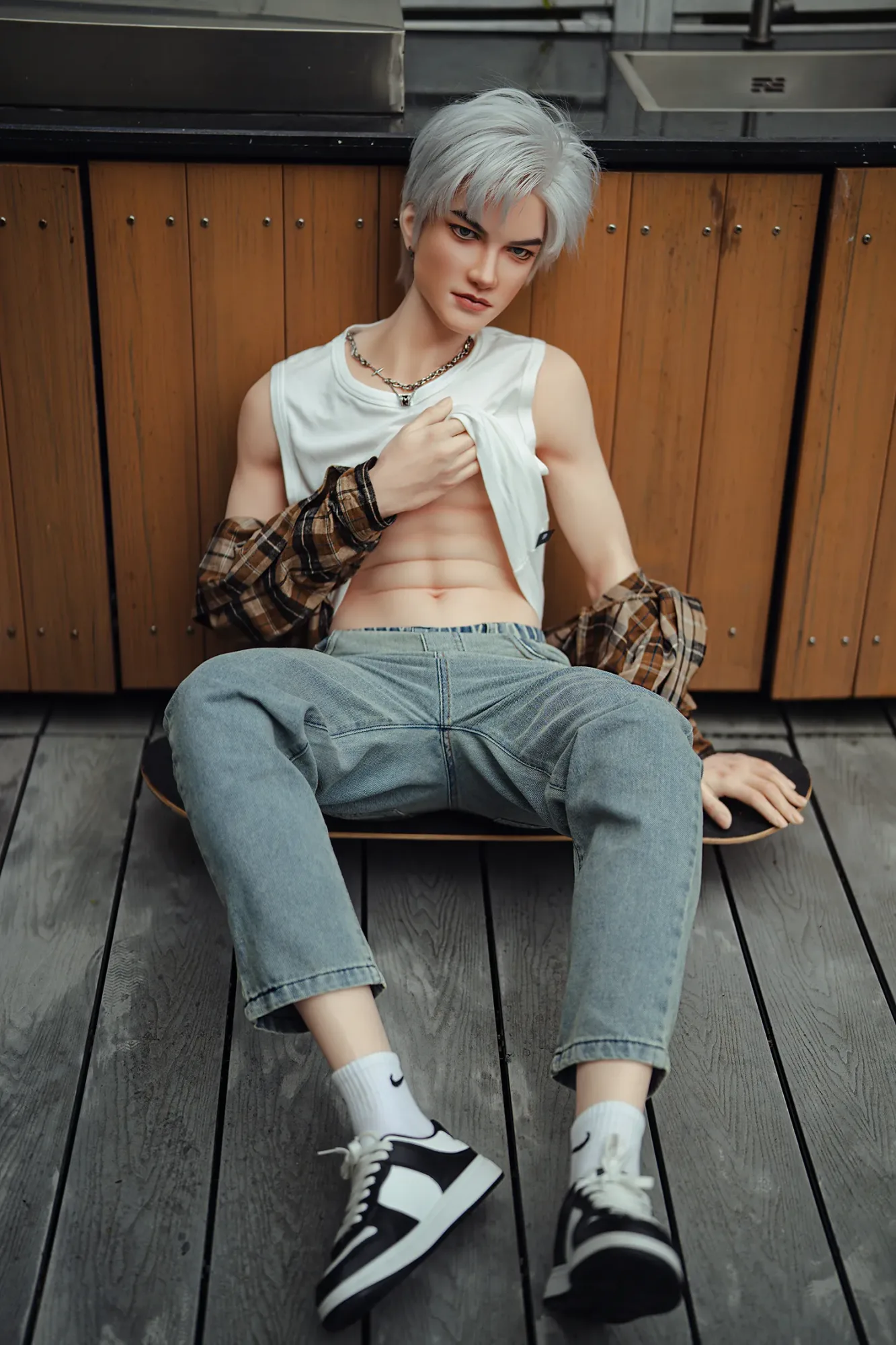5FT3/162CM SILICONE SKINNY MALE SEX DOLL - HENRY view 2