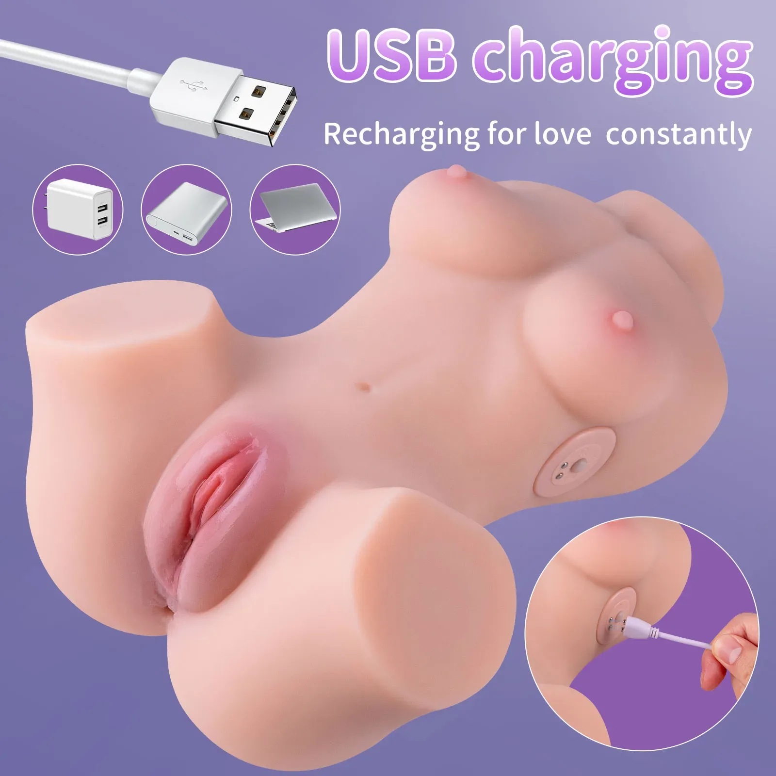 LUCIANA AUTO - 5.9LB VIBRATING TPE SEX DOLL TORSO view 6