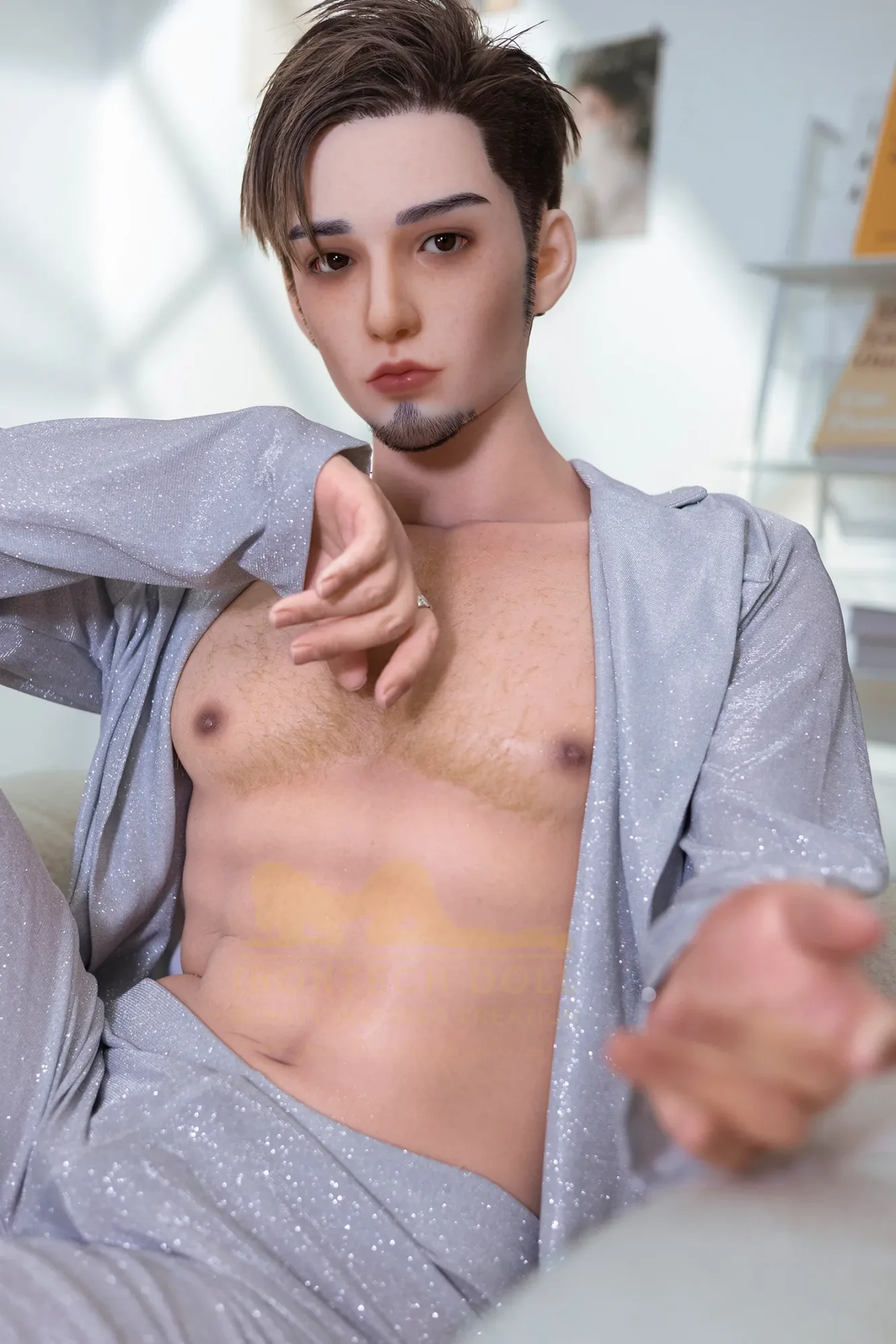 5FT6/170CM SILICONE GAY SEX DOLL WITH BEARDS M10 - JOHN