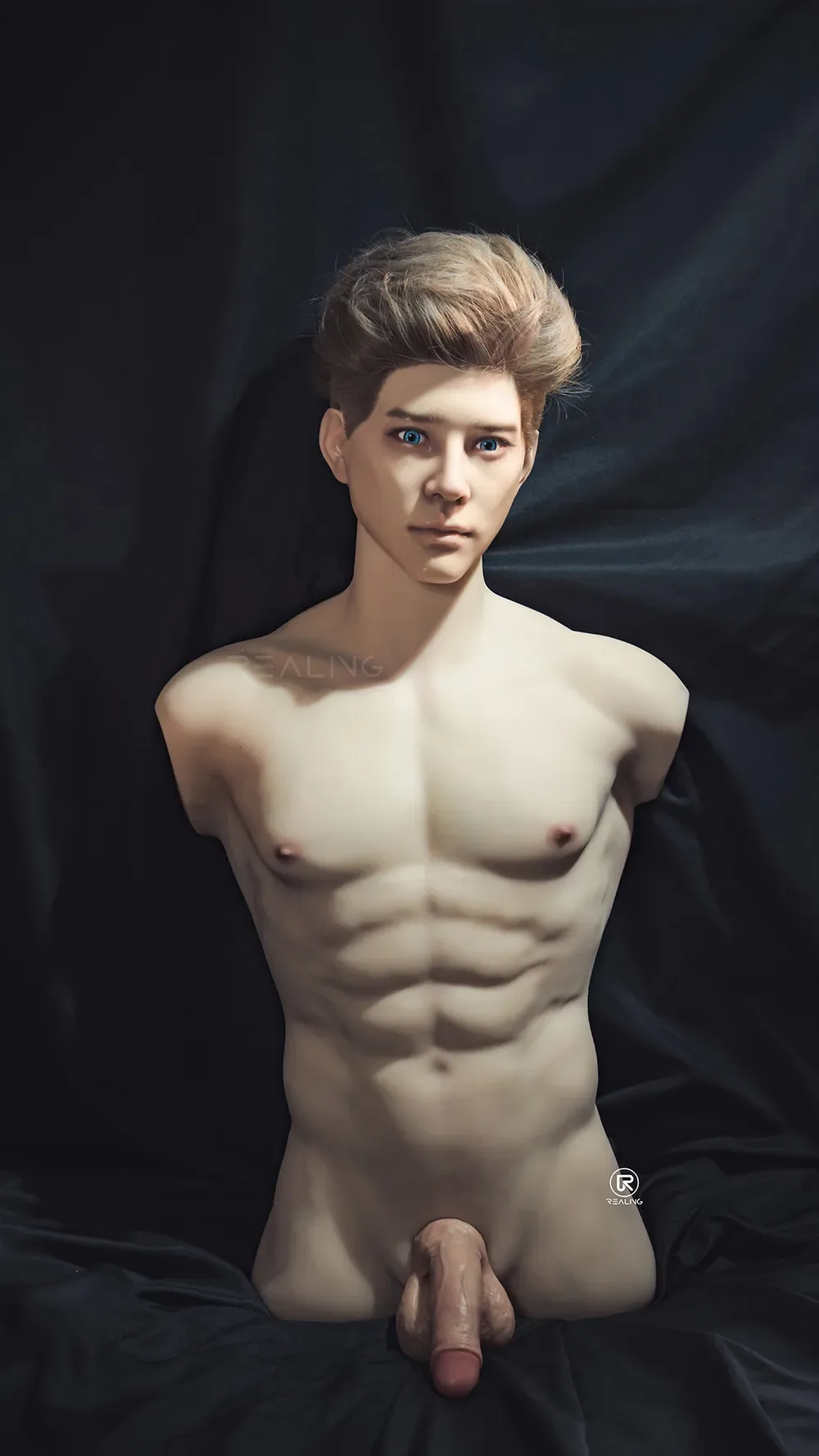 LABAN - SILICONE HEAD & TPE BODY BLUE EYES MALE SEX DOLL TORSO view 4