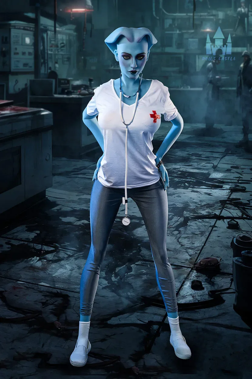5FT6/170CM G CUP TPE BLUE SKIN ALIEN SEX DOLL - ELSA view 6