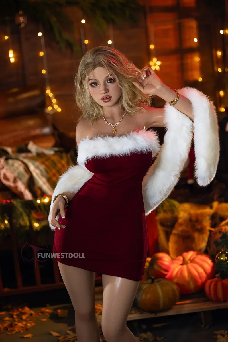 5FT2/157CM G CUP SILICONE BLONDE CHRISTMAS SEX DOLL (REAL SKIN TEXTURE) - LYRA view 5