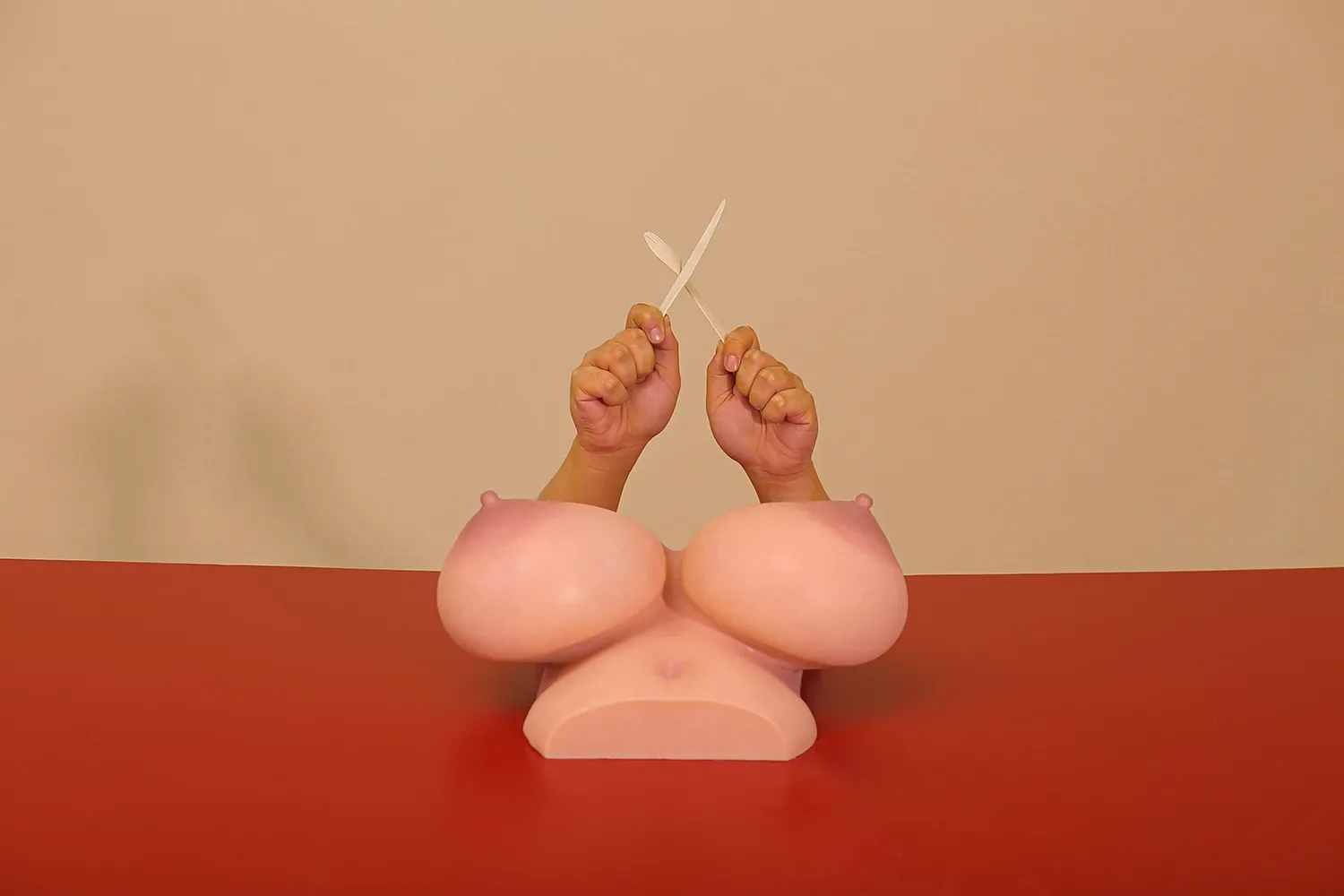 SI-B-92(YELLOW) - 17.1LB SILICONE BREAST SEX TORSO view 5