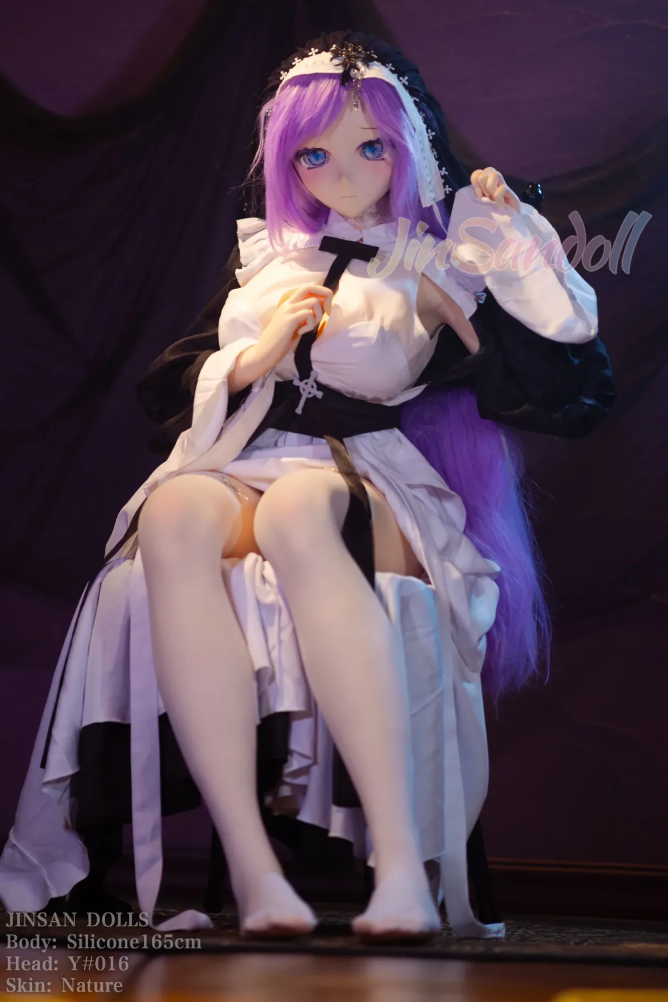 5FT4/165CM G CUP PVC HEAD SILICONE SEX DOLL - NUN view 4