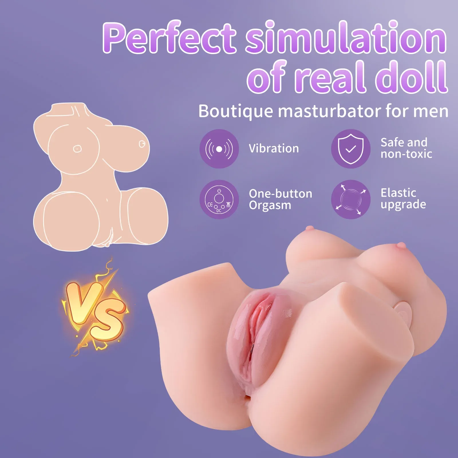 LUCIANA AUTO - 5.9LB VIBRATING TPE SEX DOLL TORSO view 3