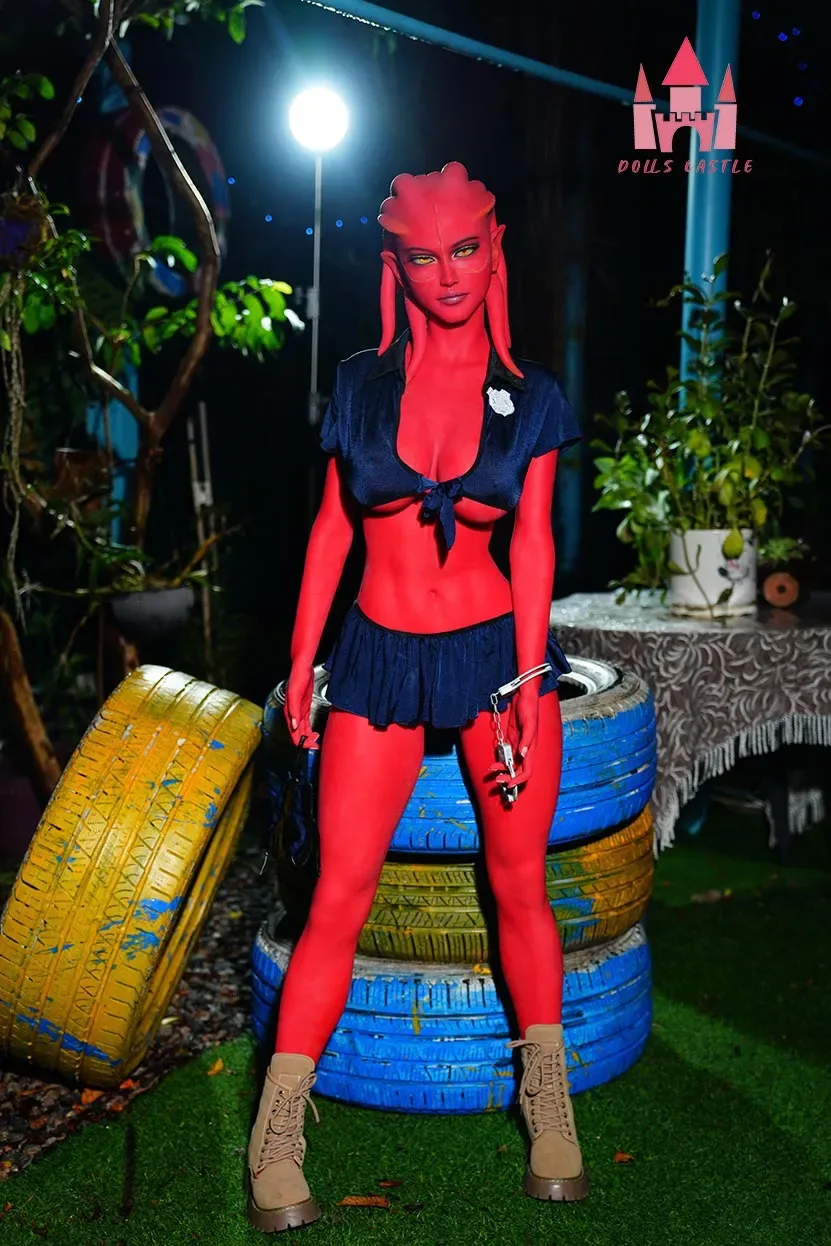 5FT2/160CM F CUP TPE RED SKIN DEMON ALIEN SEX DOLL - GRACE view 3