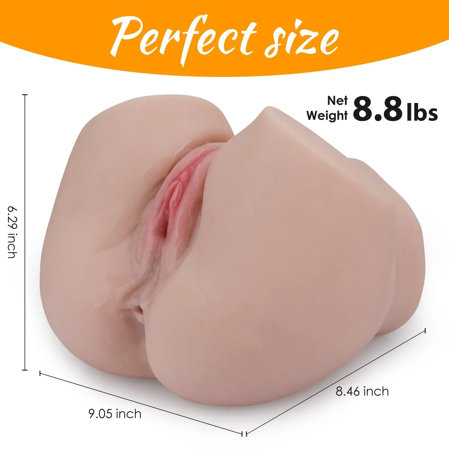 OLGA - 8.8LB BIG ASS MINI SEX DOLL TORSO WITH TWO CHANNELS view 2