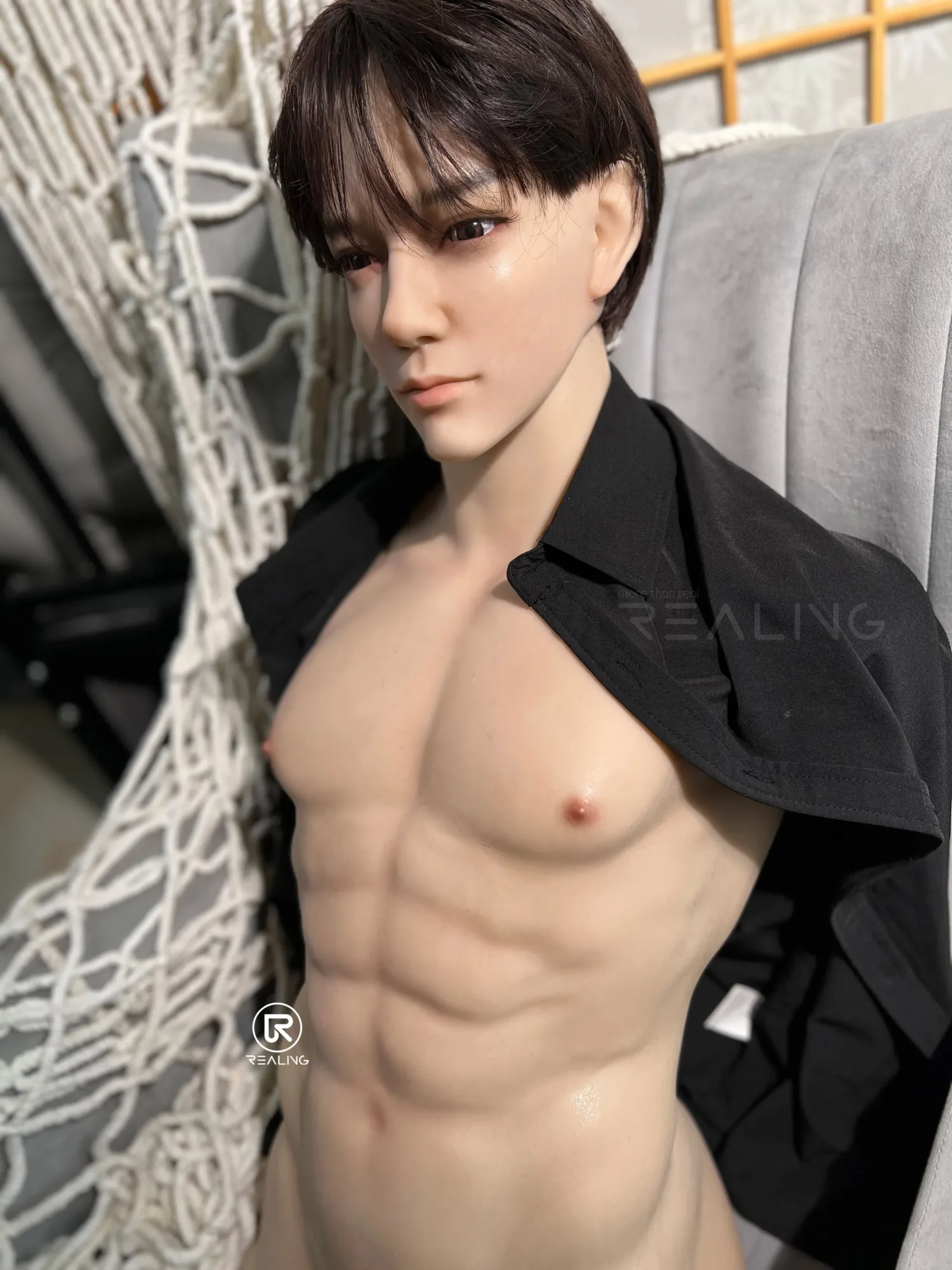 WILLIAM - SILICONE HEAD & TPE BODY ASIAN MALE SEX DOLL TORSO view 6
