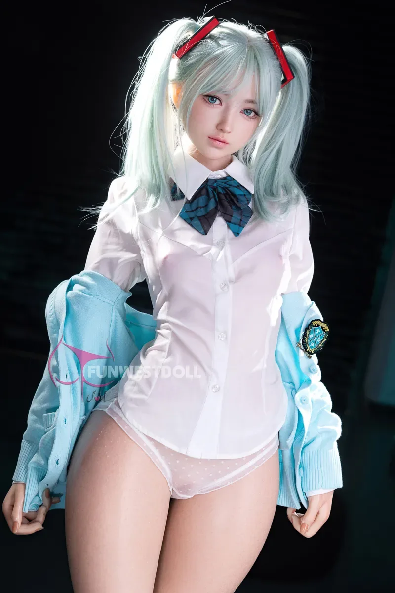 5FT2/159CM A CUP SILICONE MIKU SEX DOLL - ANIME AMY