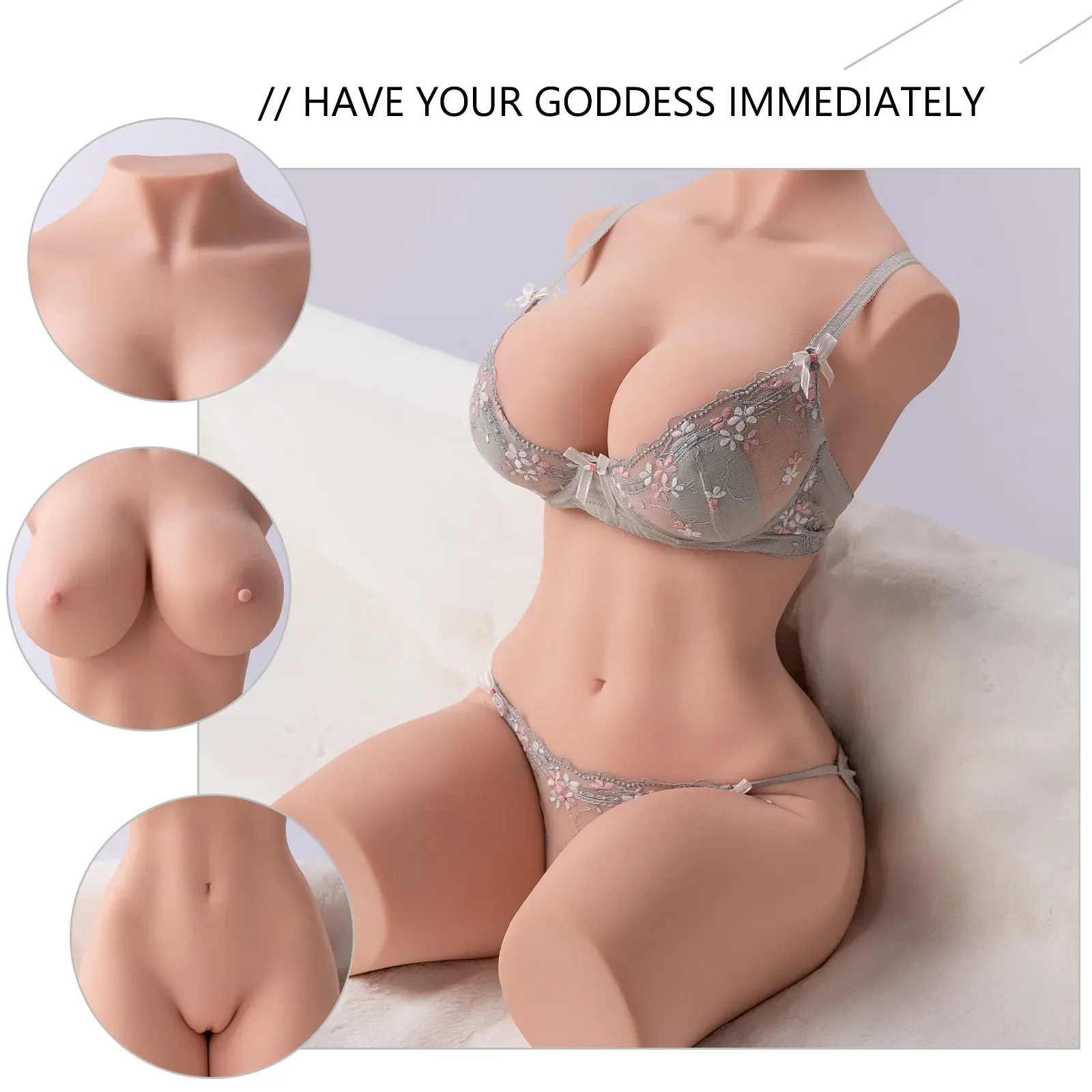 ERICA 2.0 - 52.9LB LIFE-SIZE TAN SKIN TORSO SEX DOLL view 3