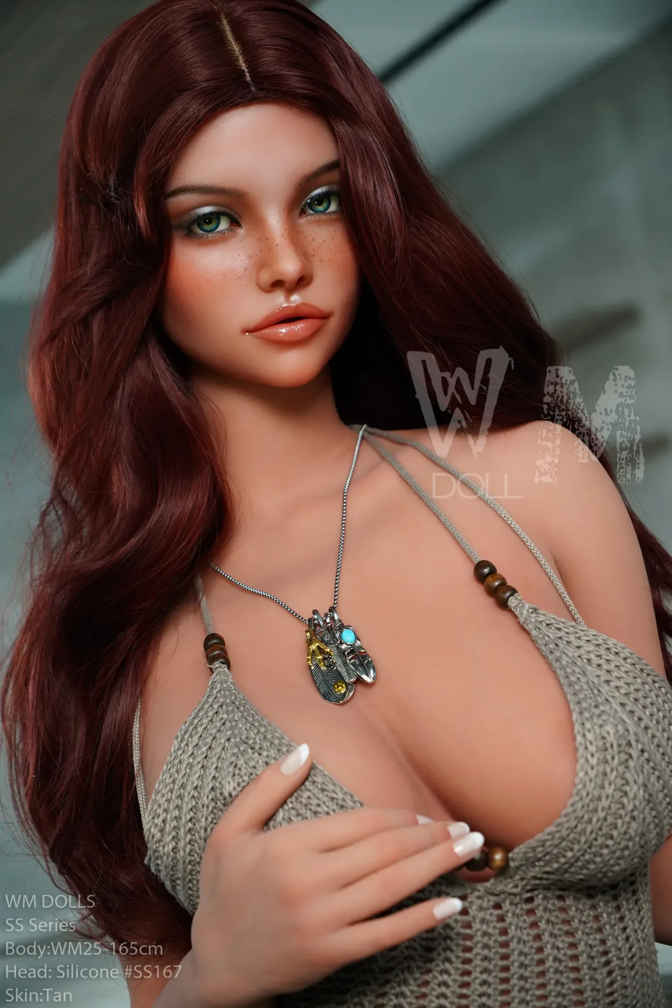 5FT4/165CM E CUP ROS HEAD S-TPE FRECKLE TAN SEX DOLL - SS SERIES MANDY