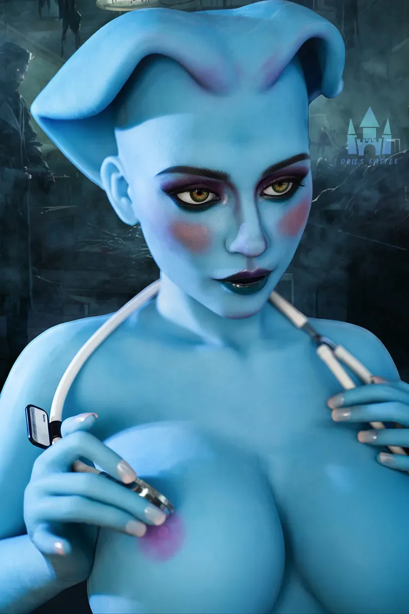 5FT6/170CM G CUP TPE BLUE SKIN ALIEN SEX DOLL - ELSA view 3