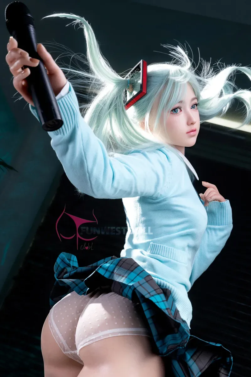 (US STOCK) 5FT2/159CM A CUP SILICONE MIKU SEX DOLL - ANIME AMY view 8
